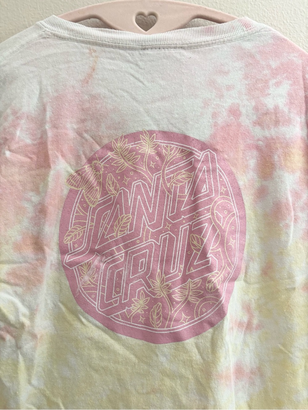 5/$15 🩷 Santa Cruz Skateboards Pink & White Tie-Dye Crew - Picture 6 of 6
